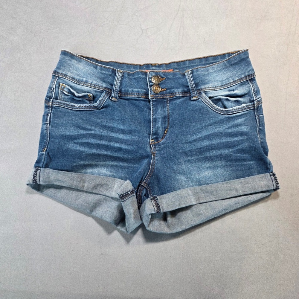 Wax Jean Womens Medium Wash High Rise Cuffed Denim Shorts‎ Size
Medium